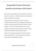 Georgia MLS Practice Class Exam  Questions and Answers 100&percnt; Solved