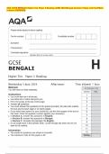 AQA GCSE BENGALI Higher Tier Paper 3 Reading JUNE 2024 Merged Question Paper and Final Mark scheme &lbrace;VERIFIED&rcub;
