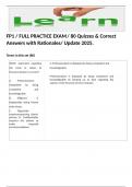 FP1 &sol; FULL PRACTICE EXAM &sol; 80 Quizzes & Correct Answers&sol; Update 2025&period;  Which statement regarding the traits or values of financial advisors is correct&quest;  A&period; Professionalism is displayed by being competent and knowledgeable&period; B&period; Diligence is displayed by bei