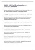 FMSC 332 Final Test Questions & Answers 2024&sol;2025