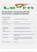 FP1 Exam Review &sol; 201 Questions with 100&percnt; Correct Answers &sol; Updated & Certified 2025