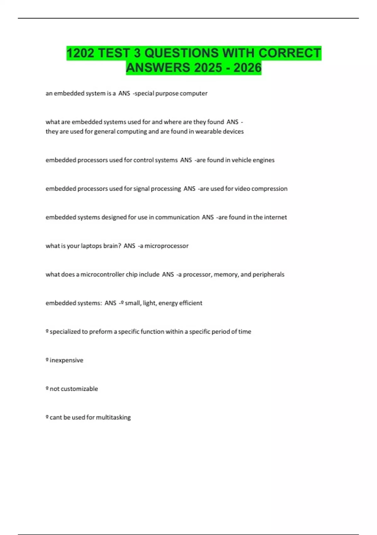 1202 TEST 3 QUESTIONS WITH CORRECT ANSWERS - AADC - Stuvia US