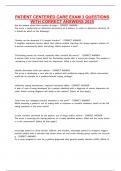 PATIENT CENTERED CARE EXAM 3 QUESTIONS WITH CORRECT ANSWERS 2025