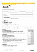 AQA A-LEVEL CHEMISTRY Paper 2 Organic and Physical Chemistry JUNE 2024 Merged Question Paper and Final Mark scheme &lbrace;VERIFIED&rcub;