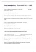 Psychopathology Exam &num;1 &lpar;Ch&period; 1&comma;2&comma;3&comma;14&rpar; Actual Exam Questions With Answers Well Defined&period;
