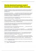 Florida electrical business exam 7 Questions & Answers 100&percnt; Accurate&period;