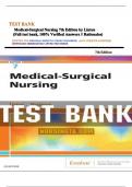 Test Bank for Medical-Surgical Nursing 7th Edition by Adrianne Dill Linton &lpar;Full test bank&comma; 100&percnt; Verified Answers &sol;&sol; Rationales&rpar;&sol;&sol; LATEST