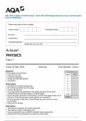 PACKAGE DEAL&colon;&colon;&colon;  AQA A-level PHYSICS  2024 Question Paper and Mark scheme