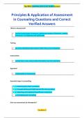 Principles & Application of Assessment  in Counseling Questions and Correct  Verified Answers