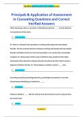 Principles & Application of Assessment  in Counseling Questions and Correct  Verified Answers