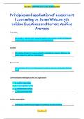 Principles and application of assessment  I counseling by Susan Whiston 5th  edition Questions and Correct Verified  Answers