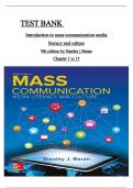 Test Bank Introduction to Mass Communication Media Literacy and Culture 9th Edition by Stanley J&period; Baran All 15 chapters covered 