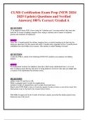 CLMS Certification Exam Prep &lpar;NEW 2024-2025 Update&rpar; Questions and Verified Answers