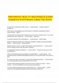 ARKANSAS HEALTH INSURANCE EXAM Questions And Answers Latest Top Score&period; INSURANCE EXAM Questions And Answers Latest Top Score&period;