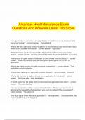  Arkansas Health Insurance Exam Questions And Answers Latest Top Score&period;