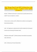 RAC Drugs Final Exam 2025 &vert; 40 Questions with 100&percnt; Correct Answers &vert; Verified &vert; Latest Update &vert; Graded A&plus;