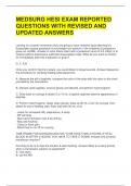 MEDSURG HESI EXAM REPORTED QUESTIONS WITH REVISED AND UPDATED ANSWERS 