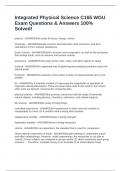 Integrated Physical Science C165 WGU Exam Questions & Answers 100&percnt; Solved&excl;