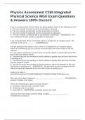Physics Assessment C165 Integrated Physical Science WGU Exam Questions & Answers 100&percnt; Correct&excl;