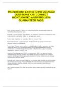 MA Applicator License &lpar;Core&rpar; DETAILED QUESTIONS AND CORRECT HIGHTLIGHTED ANSWERS 100- GUARANTEED PASS&period;&period;