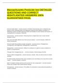 Massachusetts Pesticide test DETAILED QUESTIONS AND CORRECT HIGHTLIGHTED ANSWERS 100- GUARANTEED PASS&period;