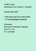 Toelatingstoets samenvatting PABO rekenen en wiskunde 2025 &plus; 86 oefenvragen met antwoorden &plus; 67 belangrijkste kernbegrippen uitgelegd - Nieuw 2025