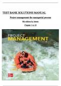  TEST BANK &vert;Solution Manual for Project Management&colon; The Managerial Process&comma; 8th Edition By Erik Larson and Clifford Gray&comma; Verified Chapters 1 - 16&comma; Complete Newest Version ISBN&colon;9781260238860