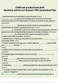 CARN test practice Exam 2025  Questions and Correct Answers 100&percnt; Guaranteed Pass 