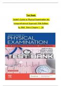 TEST BANK FOR SEIDEL'S GUIDE TO PHYSICAL EXAMINATION AN INTERPROFESSIONAL APPROACH 10TH EDITION BY JANE W&period; BALL&comma; JOYCE E&period; DAINS CHAPTER 1 to 26