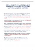 HFMA CRCR EXAM LATEST EXAM 170&plus; QUESTIONS AND CORRECT ANSWERS&lpar;VERIFIED ANSWERS&rpar;