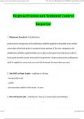 Virginia Erosion and Sediment Control Inspector Exam Actual 2025 Questions with Correct Answers &lpar;2025 &sol; 2026&rpar; &lpar;Verified Answers&rpar;