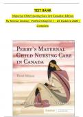 Test Bank for Maternal Child Nursing Care 3rd CANADIAN Edition Keenan Lindsay Chapter 1 - 55 Updated GRADED A&plus; &lpar;VERIFIED&rpar;