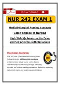 NUR 242 Exam 1 &lpar;2026 &sol; 2027&rpar; &vert; Med-Surg Nursing &vert; Galen College &lpar;A&plus; Guarantee&rpar; &vert; PDF