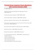 Florida Home Inspector Exam Questions with Correct Answers 2025