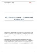 ME215 Common Exam 2 Questions And Answers 2025