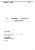 ME215 Final Exam Questions And Answers 2025