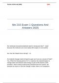 Me 215 Exam Questions And Answers 2025
