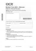OCR GCSE &lpar;9&ndash;1&rpar; Physical Education Paper 1 and 2 JUNE 2024 QUESTION PAPERS AND MARK SCHEMES