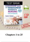 Test Bank - Leadership Roles and Management Functions in Nursing&comma; &lpar;11th Edition - Huston&rpar; &lpar;All Chapters 1 to 25 Covered&rpar; > Pdf File
