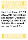 Hesi Exit Exam RN V1 2023&sol;2024 Screenshots and Review Questions &lpar; 160 Q&A &rpar;Best Exam Solution Guaranteed success Graded A&plus;