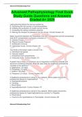 Advanced Pathophysiology Final Exam Study Guide Questions and Answers Graded A&plus; 2025