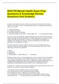  HESI PN Mental Health Exam Prep Questions & Knowledge Review Questions And Answers&period;