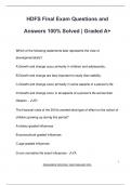 HDFS Final Exam Questions and  Answers 100&percnt; Solved &vert; Graded A&plus;