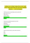 FLORIDA CIVIC LITERACY EXAM &lpar;FCLE&rpar; STUDY GUIDE LATEST EXAM QUESTIONS WITH DETAILED ANSWERS GRADED A&plus; &vert; WITH RATIONALES