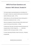 HDFS Final Exam Questions and  Answers 100&percnt; Solved &vert; Graded A&plus;