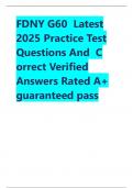 FDNY G60  Latest 2025 Practice Test Questions And  C orrect Verified Answers Rated A&plus; guaranteed pass