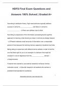 HDFS Final Exam Questions and  Answers 100&percnt; Solved &vert; Graded A&plus;