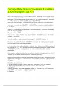 Portage Biochemistry Module 8 Quizzes & Answers&lpar;RATED A&plus;&rpar;