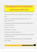 PSA Airlines FA Test 1 Questions and Answers 100&percnt; Pass