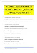 UCF FINAL QMB 3200 STACEY BROOK SUMMER '23 QUESTIONS AND ANSWERS 100&percnt; PASS
